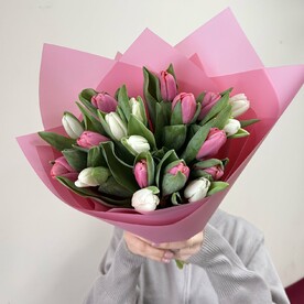 Нежный микс тюльпаны 19 шт