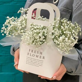 Композиция из 3 белых воздушных гипсофил