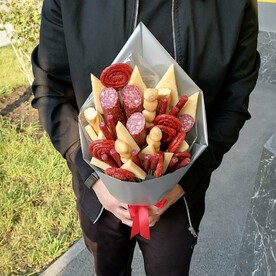 Мужской букет в сером