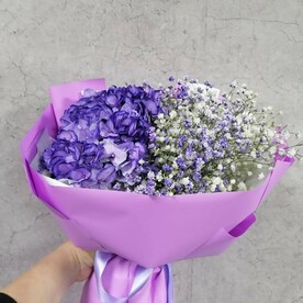 Гортензия и гипсофила Blue