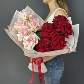 Букет из французских роз "Инь и Ян"