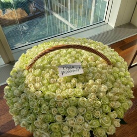 Корзина из 201 розы