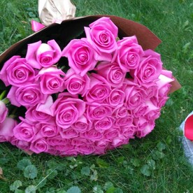 Большой розовый букет