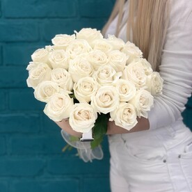Букет 25 белых роз