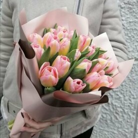 Букет из 25 тюльпанов.