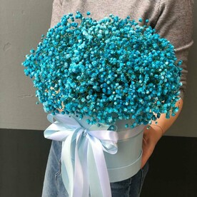 Коробочка из голубой гипсофилы