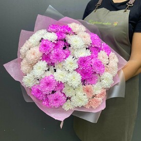 Букет из 15 кустовых хризантем