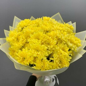 Букет из 11 жёлтых хризантем