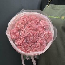 Букет из 15 розовых диантусов