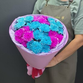 Букет из 7 ярких хризантем