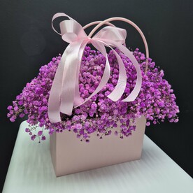 Сумочка с розовой гипсофилой