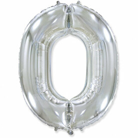 Шар цифра "0" Серебро