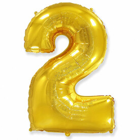 Шар цифра "2" Золото