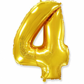 Шар цифра "4" Золото