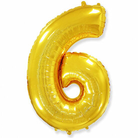 Шар цифра "6" Золото
