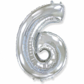 Шар цифра "6" Серебро