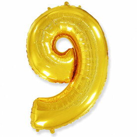 Шар цифра "9" Золото