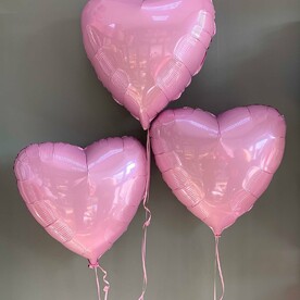 Набор шаров Три сердца Розовые