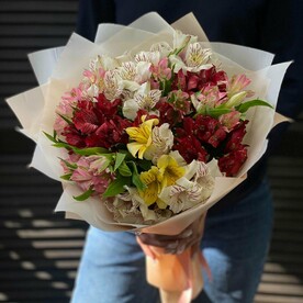 Букет из 11 альстромерий в упаковке