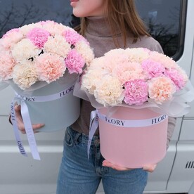 Коробка нежных диантусов