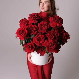 Коробка с французскими розами