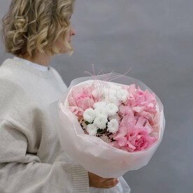 Нежный букет " Розовое облако" с французскими розами