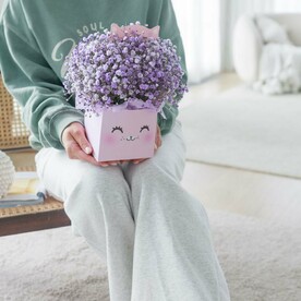 Сиреневый Котик из гипсофилы