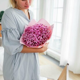 Букет из гипсофилы Малиновый