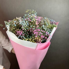 Букет из радужной гипсофилы 9 шт