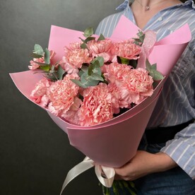 Букет розовых из диантусов