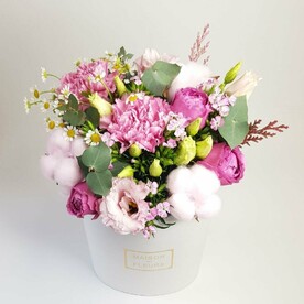 Нежная зефирка с хлопком и ромашками MAXI