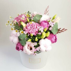 Нежная зефирка с хлопком и ромашками MAXI