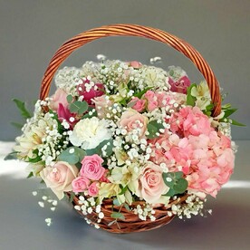 Корзина с цветами Роскошь розового изящества