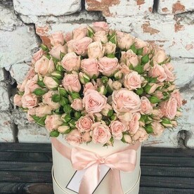 Кустовая роза Лидия в коробке