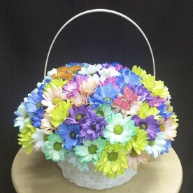 Корзина из хризантем