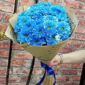 Букет кустовых Хризантем 5 шт в крафте