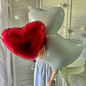 Сет из трёх шаров сердце с гелием «Трио»