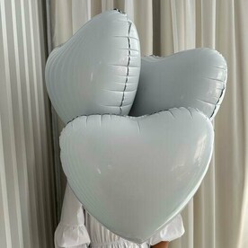 Сет из трех шаров сердце белый с гелием