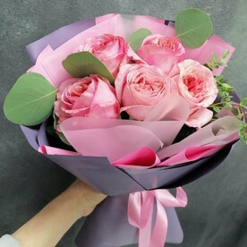 5 пионовидных роз Pink o hara