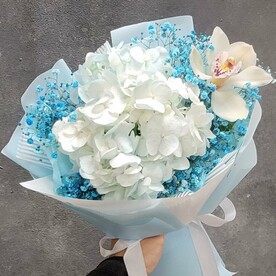 Гортензия с Орхидеей и гипсофилой🌺