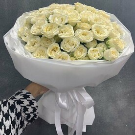 Белоснежные кустовые розы