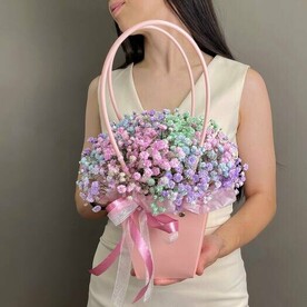 Цветная гипсофила в сумочке