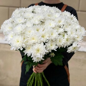 Букет из 25 кустовых хризантем