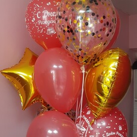 Фонтан из шаров Красное золото