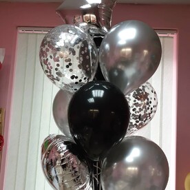 Фонтан из шаров Серебро