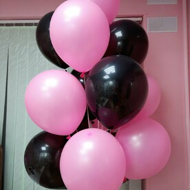 15 шаров розовые и черные