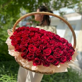 Корзина с цветами! 101 роза 🌹