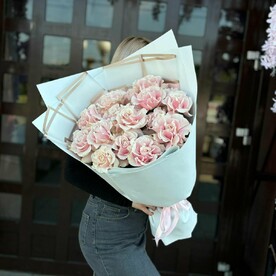 Букет из 15 французских роз, букет гигант