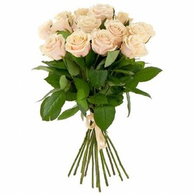 Букет из 15 кремово-розовых роз 60 см