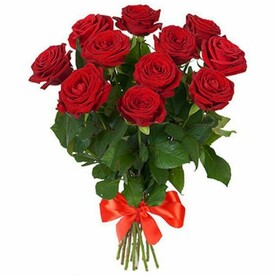 Букет из 11 красных роз высотой 60 см